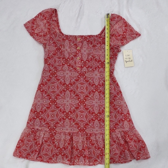 Live To Be Spoiled Patterned Short Sleeve Dress - Picture 11 of 16